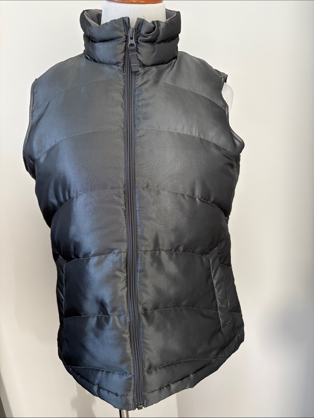 Lands' End Black Quilted Puffer Vest